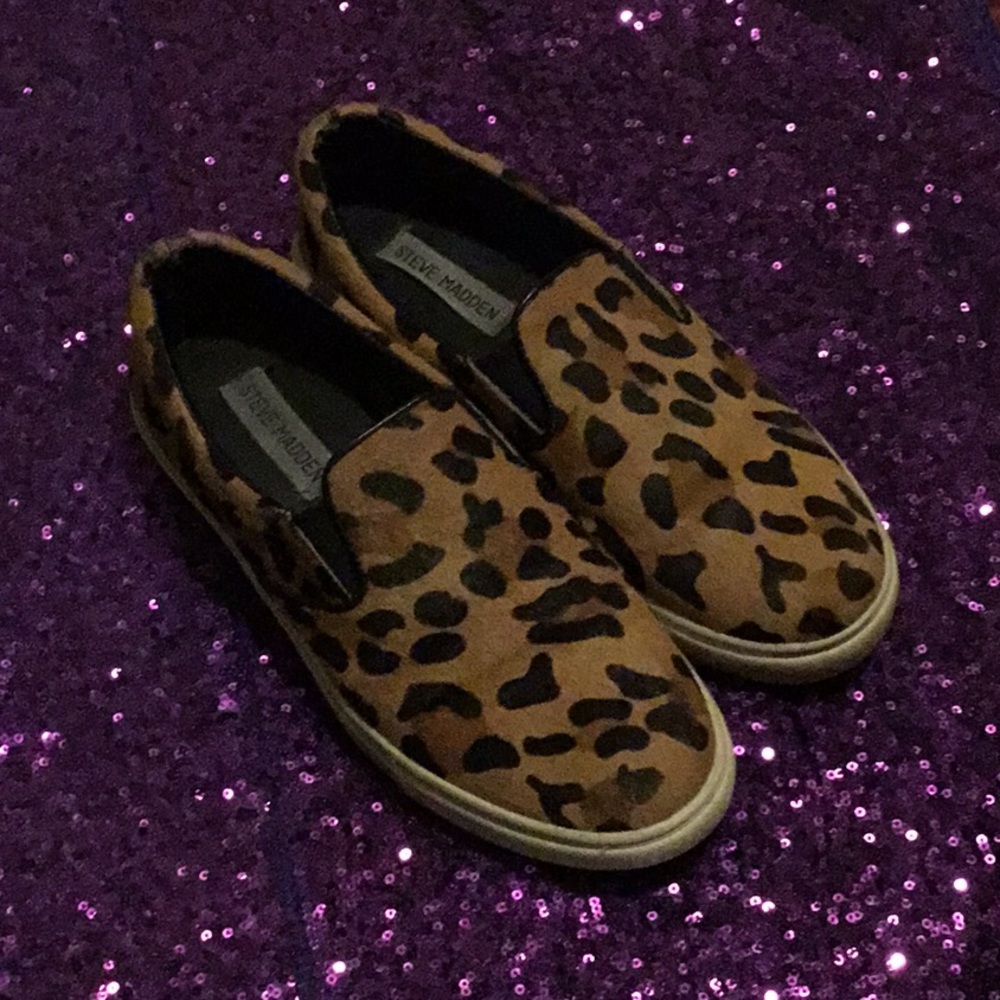 Steven Madden Faux Fur Slip ons